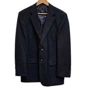 Bernhard Altmann Blazer Mens 42L Navy Wool Blend 2 Button Notch Vent Classic